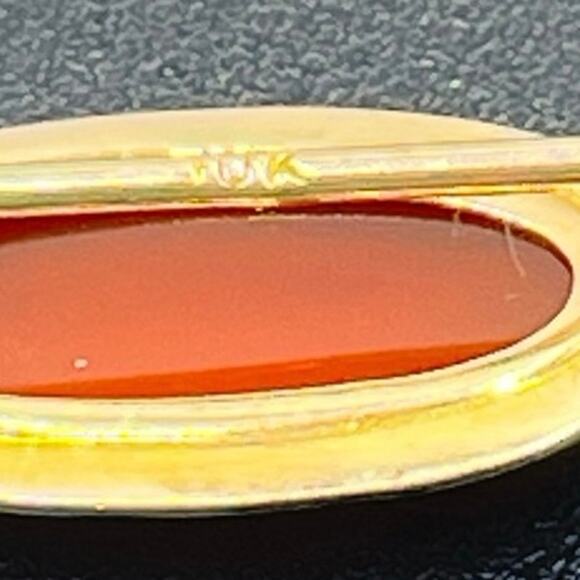 Antique Victorian 10K Yellow Gold Carved Shell Cameo Stick Pin Brooch Circa 1900 - Picture 5 of 11